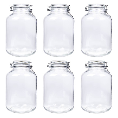 6x 5 Liter Drahtbügelglas Fido, luftdicht, Vorratsglas für Nudeln, Kaffee, Mehl