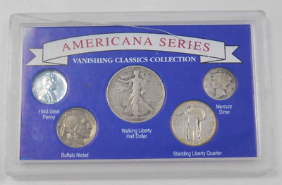 Americana Classics Collection 5 Coin Set, Liberty 50c, Liberty 25c, Mercury 10c