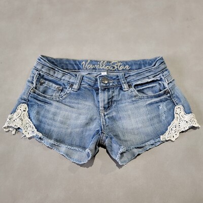 starr western womens jean shorts with lace
