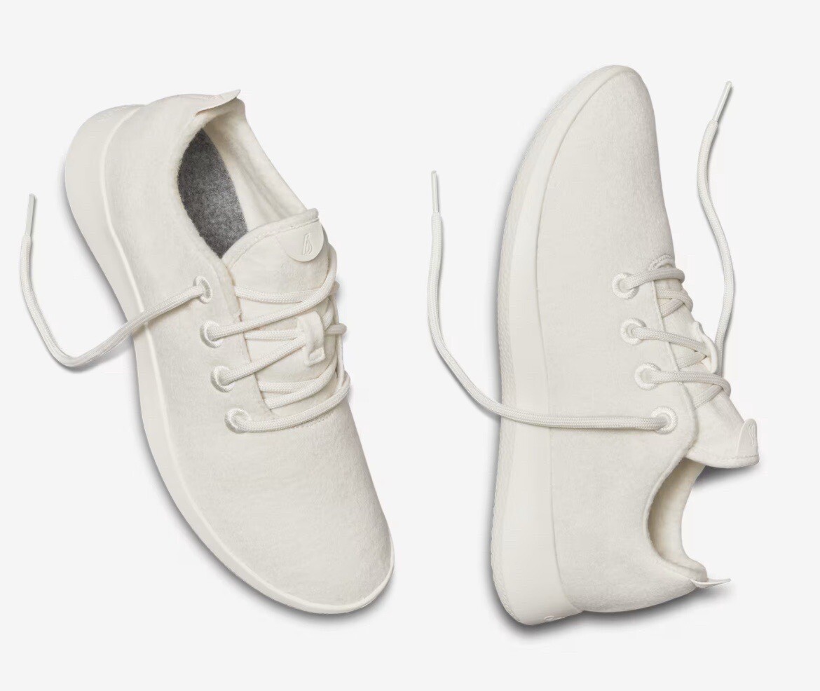 Allbirds Women's Canvas Wool Runners Natural White Sole Comfort Shoes Size 10