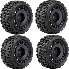 Powerhobby 1/10 Rally Car Couragia Mounted Tires Radial Wheels (4) Kyosho Fazer