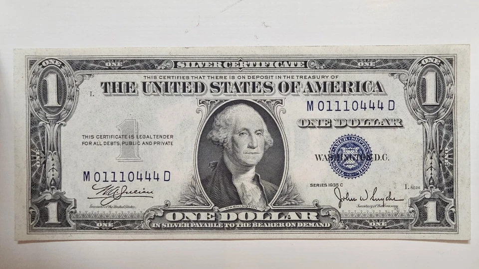 Fr. 1931 L $1 1935 Federal Reserves Note, AU, RARE ,01110222-01110999 - Image 4 of 4