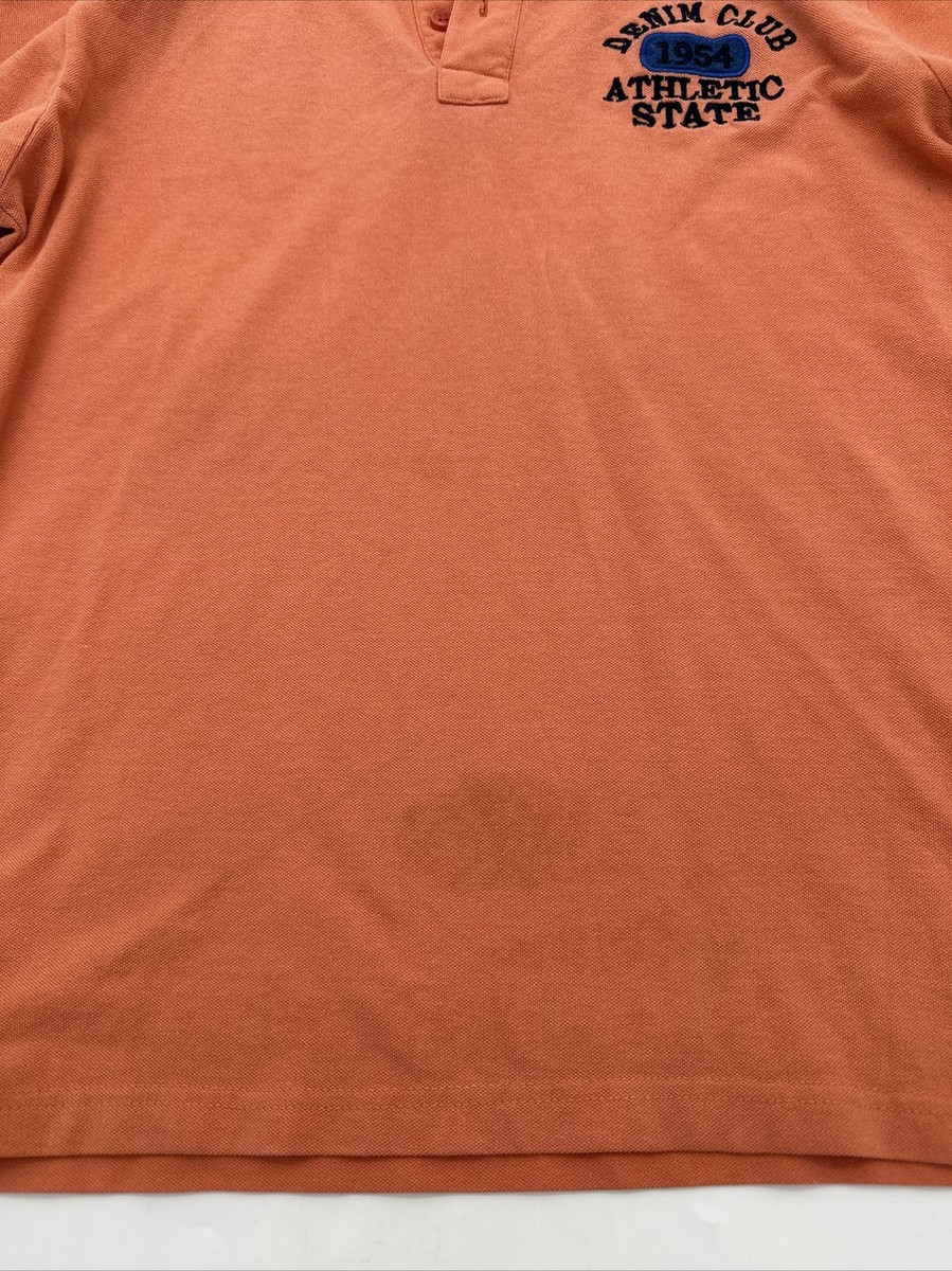 Dutch Harbour Sports DIV Polo Shirt Men X-Large Orange Embroidered