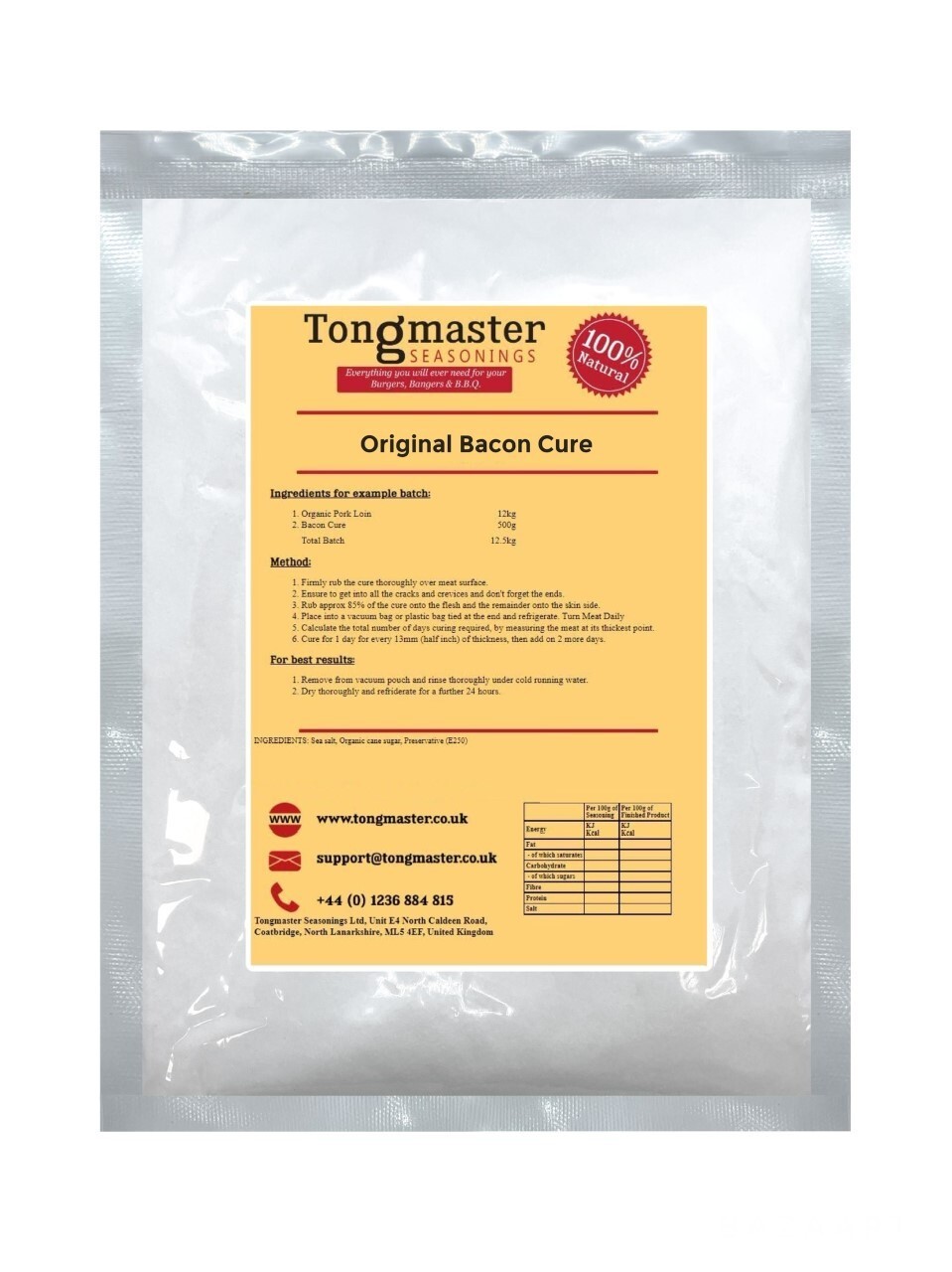 Original Bacon Cure - Dry Curing Mix - 50g
