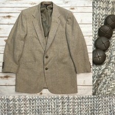 Vintage Hart Schaffner Marx Men 40 Windowpane Plaid Wool Bespoke Blazer Jacket
