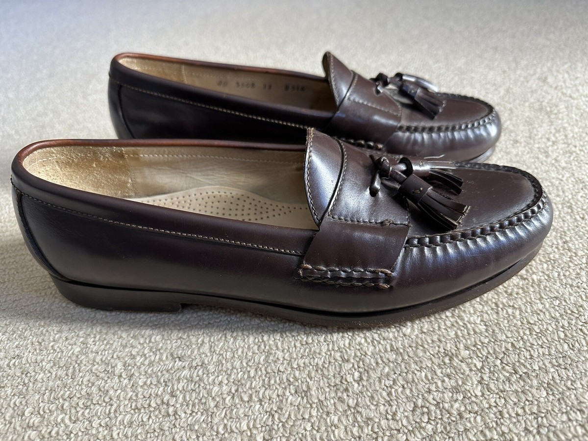 Cole Haan Burgundy Leather Pinch Tassel Loafer Shoes Mens 11 