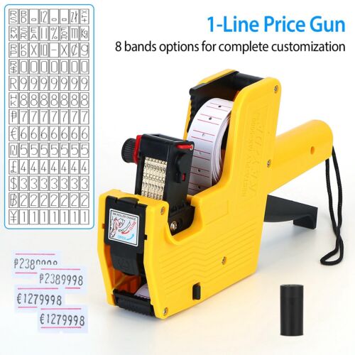 Retail MX-5500 Price Tag Gun 8 Digits Pricing Labeller+ 1 Label Roll Sticker Ink - Picture 1 of 9