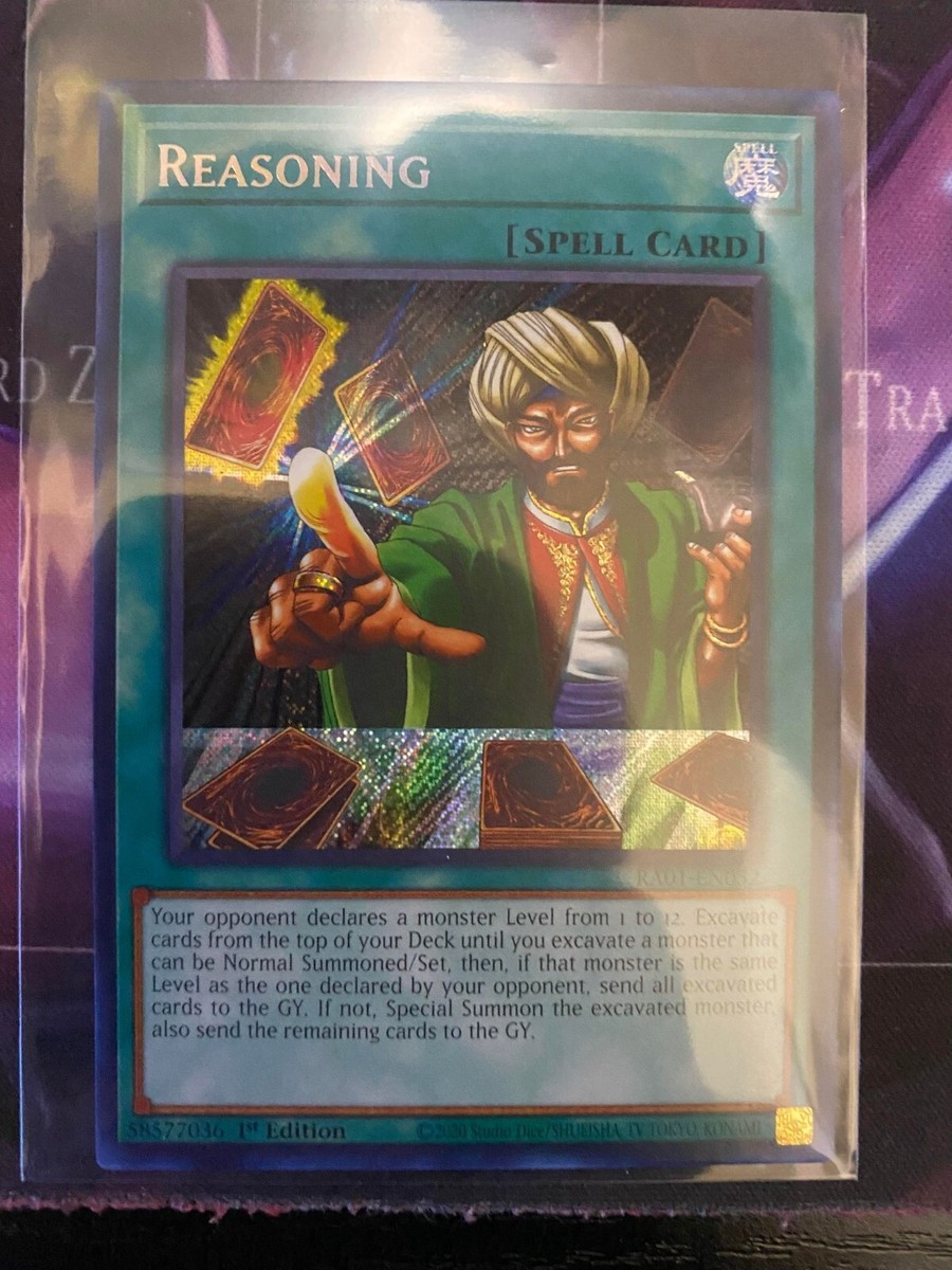 excavate cards yugioh Reasoning RA01-EN052 Secret Rare YuGiOh! Rarity Collection, NM, ENGLISH,  YUGIOH!