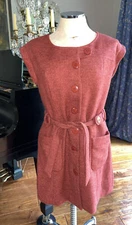 Anthropologie Tabitha Blustery Days Dress Jacket Vest Rust Size 8 EUC