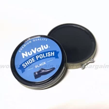 NUVALU Shoe Polish BLACK 100ml/80g Wax Paste Protects Shines Leather Boots Derby