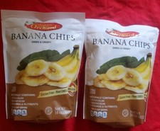 2 PACK PREMIUM ORCHARD BANANA CHIPS DRIED CRISPY 16 OZ EACH