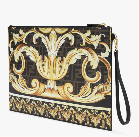 New Versace X Fendi Fendace Collaboration Large Flat Pouch New Versace X Fendi Fendace Collaboration Large Flat Pouch