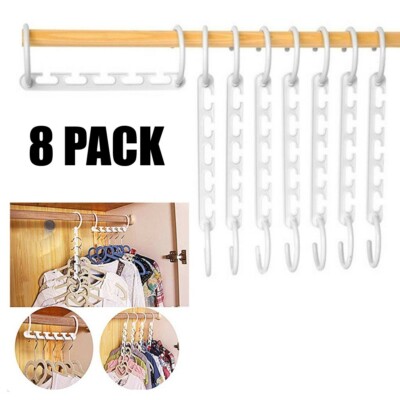 8 Stck. Platzsparend Multifunktion Magic Wonder Schrank Organizer Aufhänger Kleidung