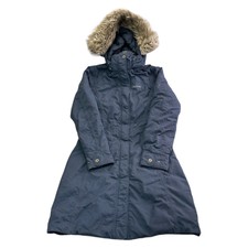 Marmot 650 Down Fill Parka Jacket Coat Long Hooded Puffer Blue Womens Small