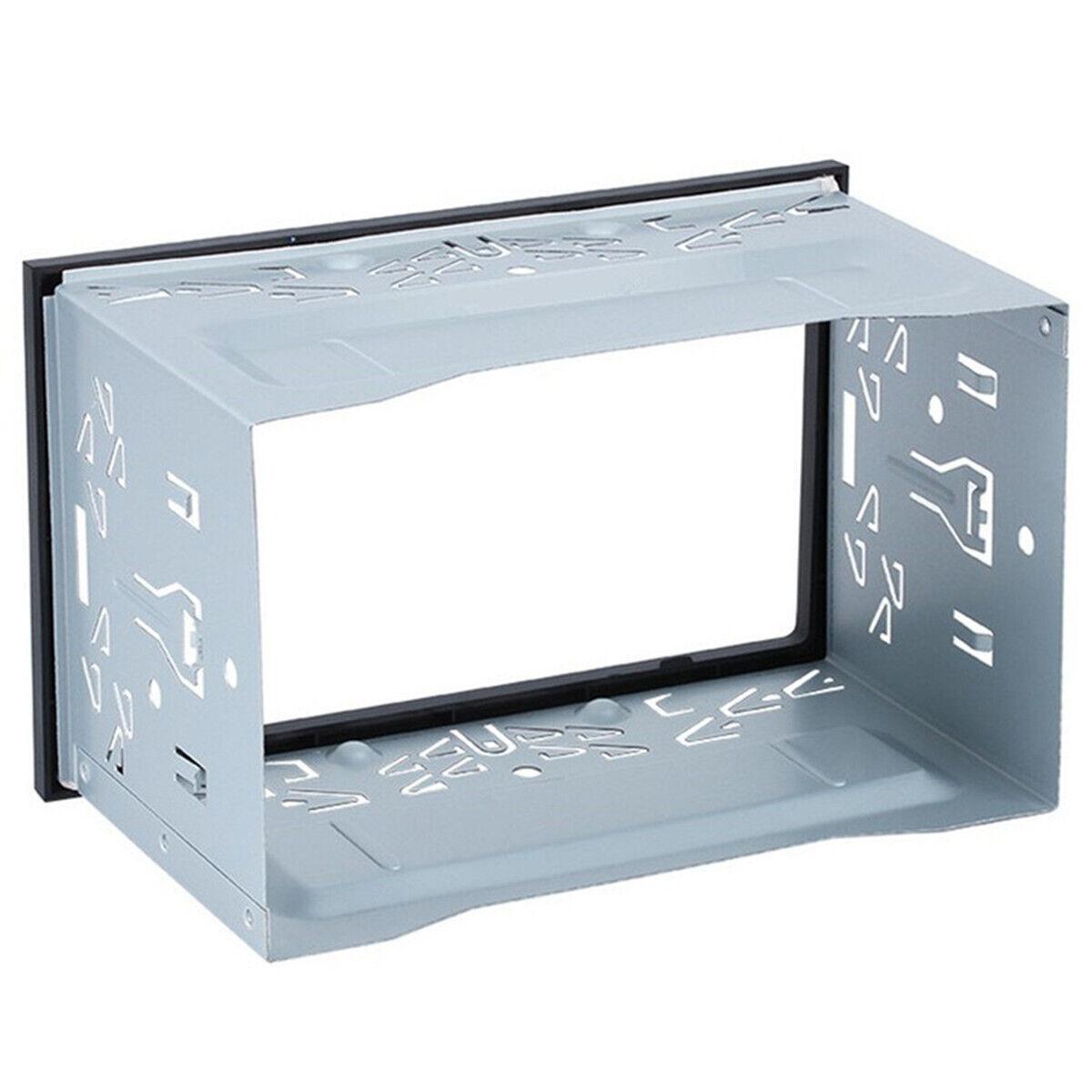 Silver Double 2Din Car SUV Stereo Radio DVD Player Metal Frame Mounting Dash Kit