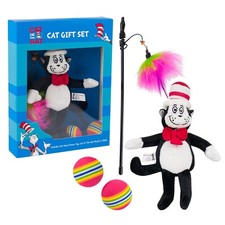 Dr Seuss Cat in the Hat Gift Set Plush Cat Toy Pet Play Exercise Wand Balls NIB