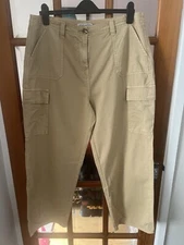 Next Ladies Beige Cotton Cargo Combat Trousers Size 16 Petite BNWT Free P&P 