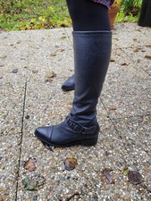 BOTTES T 37 CUIR VEAU FRANCE MODE MARINE