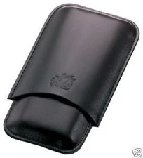 COLIBRI Black Leather THREE FINGER Cigar Case