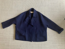 Marni Womens Wool Pea Coat Single Breasted Jacket Navy Size 38 Euc Rare Italy
