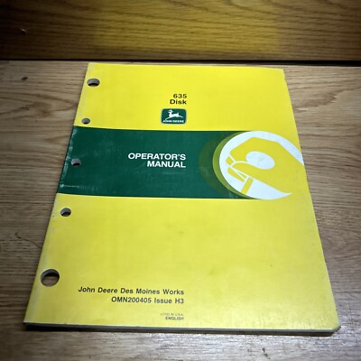 John Deere 635 Disk Operators Manual OMN200405
