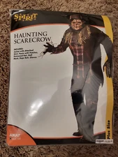 NEW Spirit Halloween Adult XXL Haunting Scarecrow Costume Mask Hat Pants Gloves