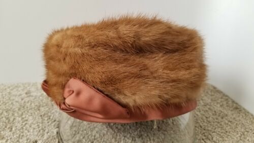 Vintage Original Roos Atkins Women's Mink and Satin Hat size 8  - Picture 1 of 7