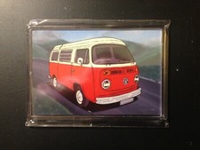 White / red VW Volkswagen Type 2 Bay window Minibus Camper Van fridge magnet