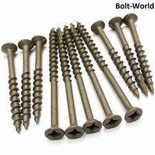 IN-DEX EXTERNAL DECKING TIMBER POZI DOUBLE COUNTERSUNK SCREWS GREEN BROWN COATED