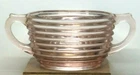 Pink Depression Glass Sugar Bowl Anchor Hocking Manhattan Oval Vintage "Ribbed"