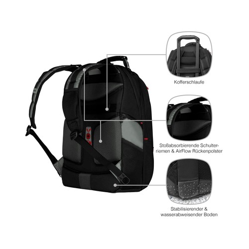 PEGASUS from SwissGear by Wenger Computer Backpack Black/Blue/Red - Picture 5 of 7