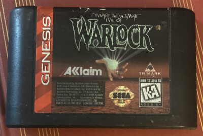 Warlock (Sega Genesis) Game Cart Only, Tested, 21481800163|