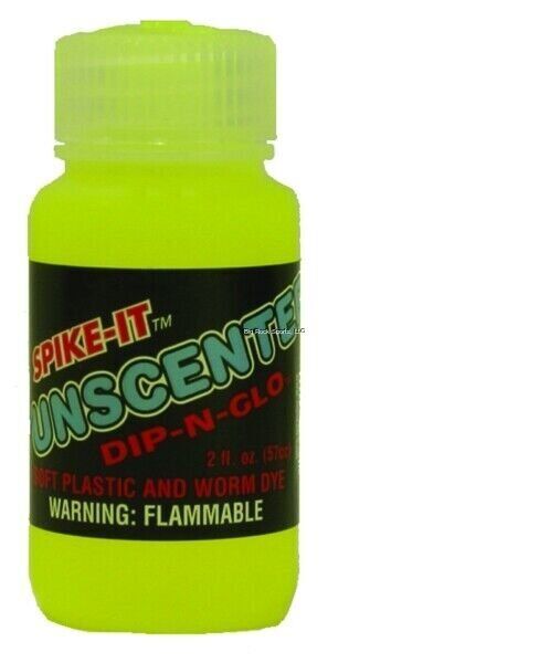 NEW! Spike-It 2oz Dip-N-Glo Soft Plastic Lure Dye Cht Unscented 1001