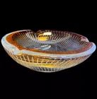 Stunning Vintage MCM Murano Controlled Bubbles Heavy Glass Ashtray 7”