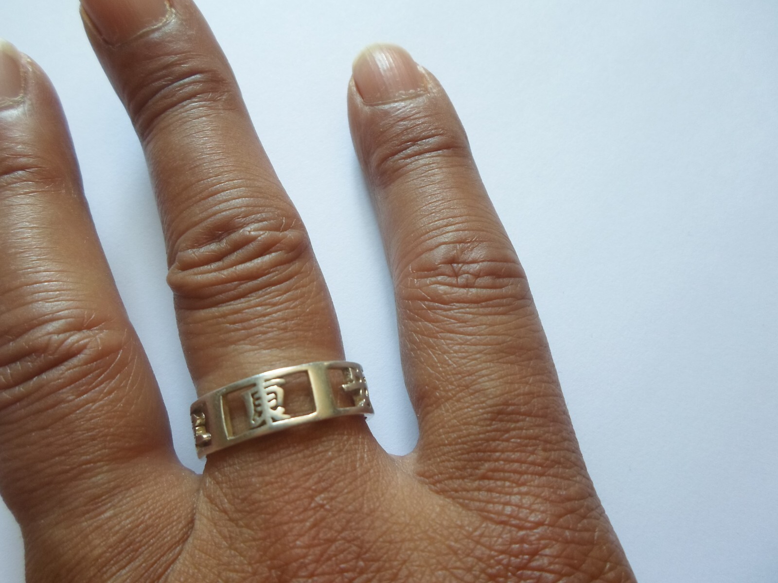 solid silver ring, ring, Asian symbols, openwork,… - image 2