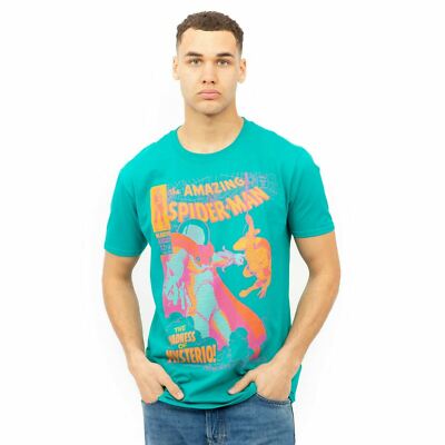 Offizielles Marvel Herren Spiderman Madness T-Shirt Grün Herren S - XXL