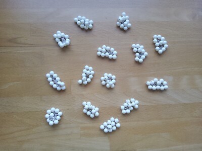je 2 Perlen Kugeln Verzierungen Blumen Knopf für Hochzeit Kleidung Dekoration