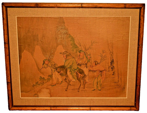 Ancient Chinese Original Antique Floral Portrait Illustration Landscape Painting
