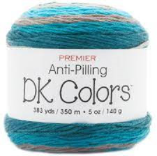  3 Premier Yarns DK COLORS - WAVES - 2 BALLS  383 YDS EACH