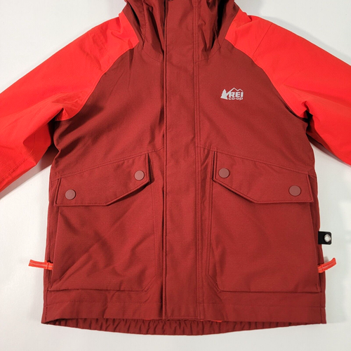 REI Co-Op Youth Jacket Size XXS 4-5 Red Hooded Coat Winter Pockets - Picture 2 of 10