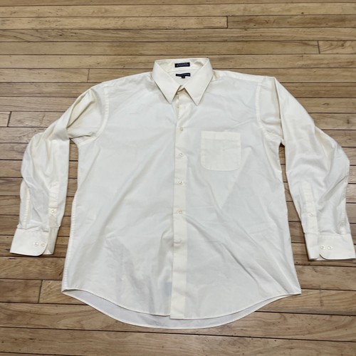 KNIGHTSBRIDGE Button Shirt Men L 16.5 34 35 Yellow Light Dress Shirt Classic L - Picture 12 of 17
