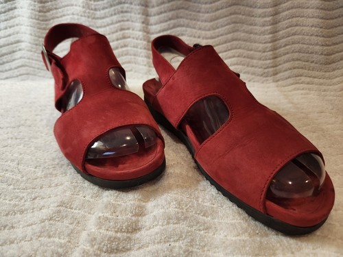 ARCHE RED NUBUCK SUEDE CASUAL LOW HEEL COMFORT SHOES SIZE 39 - Picture 10 of 13