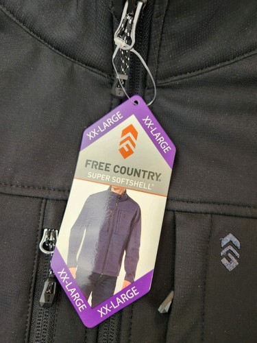 Free Country Super Softshell Fleecejacke Herren 2XL schwarz Outdoor NEU - Bild 4 von 10