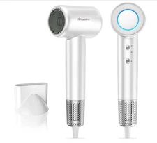 Ionic Hair Dryer, fast drying, low noise brushless motor, compact with nozzle