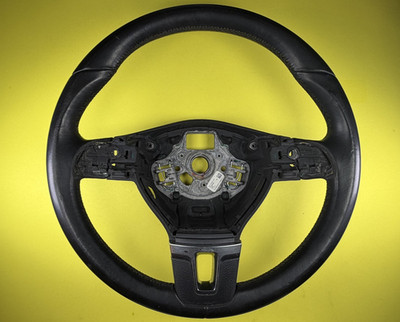 2012-2015 VOLKSWAGEN PASSAT STEERING WHEEL BLACK LEATHER OEM 561419091H