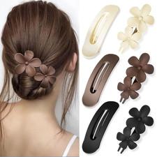6 Pcs Flat Hair Clips, 2 Styles Claw Clips for Thick Thin Hair,Flower Hair Clips