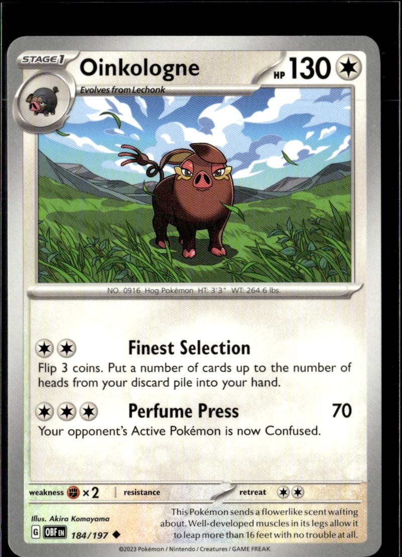 Pokemon Oinkologne 184/197 Obsidian Flames Non Holo Uncommon 5 Card Lot