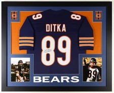 Mike Ditka Signed Chicago Bears 35x43 Framed Jersey (JSA) 1963 NFL Champion/ T.E