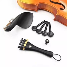 10 set High quality 4/4 violin ebony wood parts with With Fine Tuners
