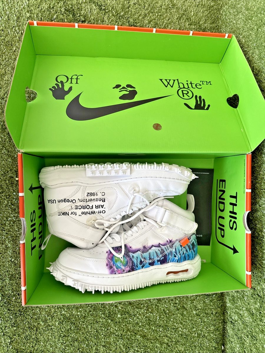 【美品箱付】off-white Nike air force 1 mid 28 🔥🎨👑 NIKE AIR FORCE 1 MID x OFF‑WHITE “GRAFFITI WHITE” — SIZE